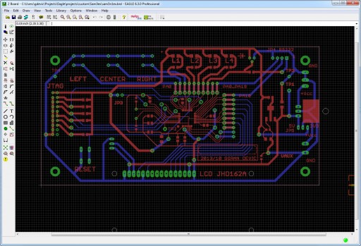 Completed board layout in Eagle