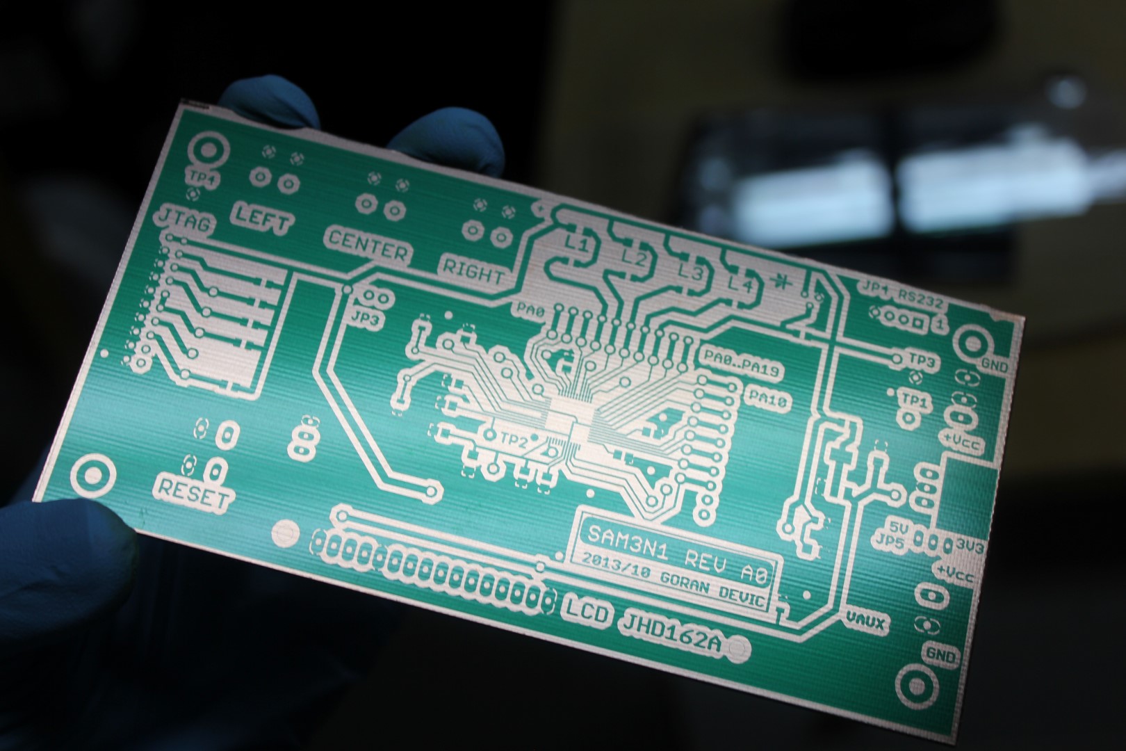 PCB after developing and washing