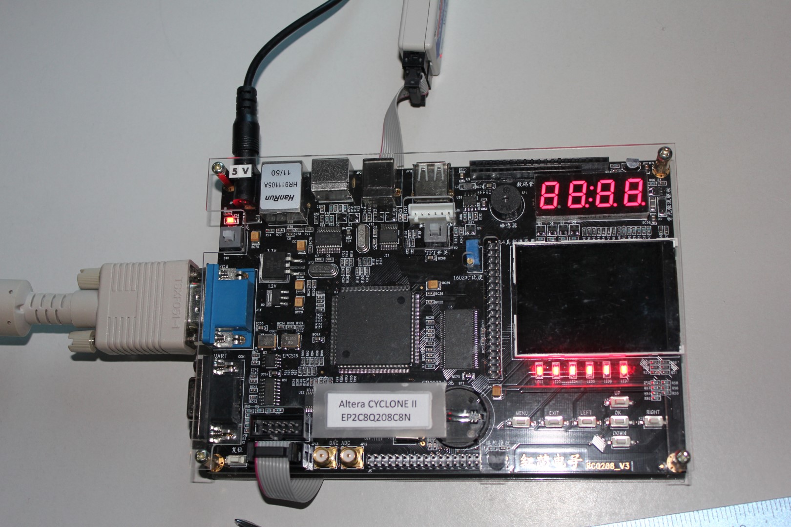 FPGA board with Altera Cyclone II on it