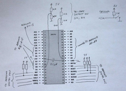 Arduino + Z80 "schematics"