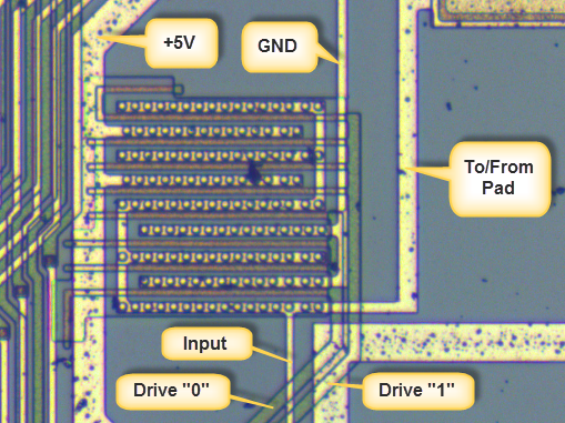 Z80 data gate output driver transistors