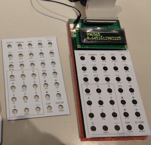 FPGA Calculator: Rev A Board with keyplate