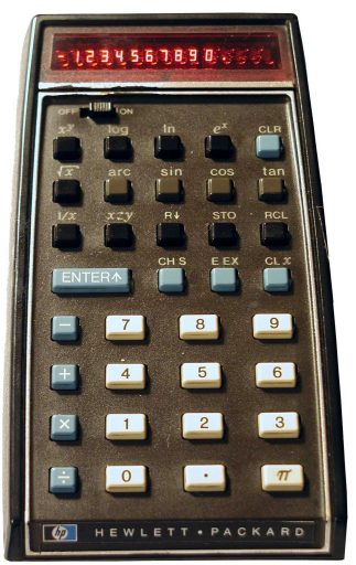The HP-35 (1972) — the world's first scientific pocket calculator, and the machine whose ln(2.02) bug taught the industry that hand-checking results against printed tables is not enough.