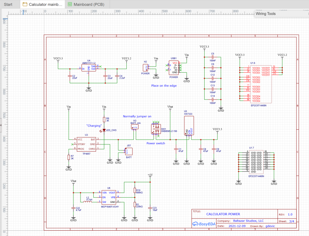 FPGA Calculator: RevB power schematic page
